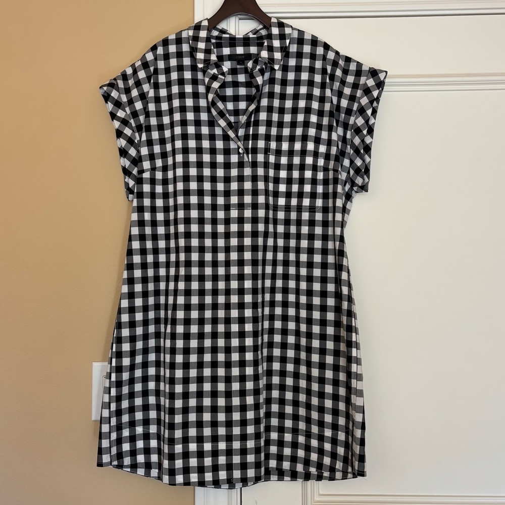 J. Crew Oversized Checkered Pattern Shirtdress - image 2
